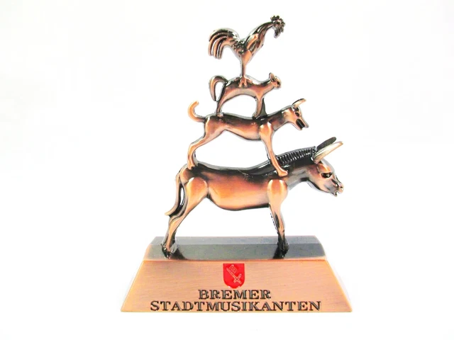 Brema Modello di Musicisti Città Negozio Souvenir Metallo 11cm Germania Rbro