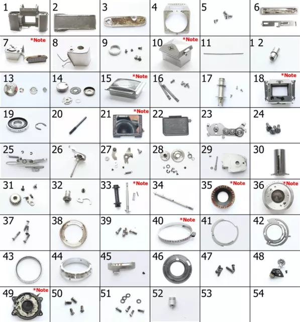 Agfa Colorflex fotocamera 35mm part repair cover ring lever gear screws lens