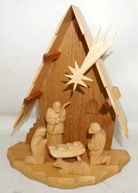 Krippe Krippenfiguren geschnitzte Figuren Weihnachtskrippe Holz DDR Erzgebirge