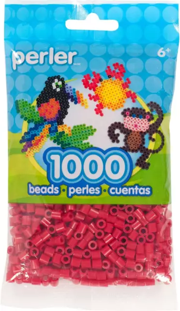 Perler Beads Fuse Beads for Crafts, 1000Pcs, Cherry Red