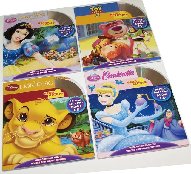 4 Read Along Cds Disney Books Cinderella Snow White Toy Story 3 The
