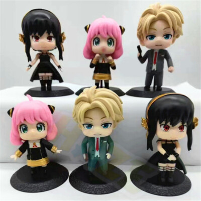6PCS ANIME SPY x FAMILY Anya Forger Yor Forger Loid Forger Figure Model