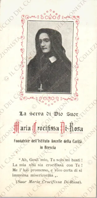 BRESCIA Ancelle della Carità Suor Maria Crocifissa Di Rosa Santino
