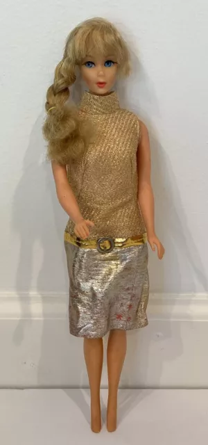 Vintage Blonde Talking Barbie Doll Head Japan TNT Body In #1470 Intrigue Dress