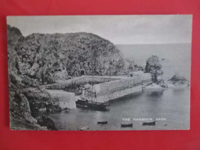 Early 20th Century Postcard. Steamship Entering The Tiny Harbour at Sark.