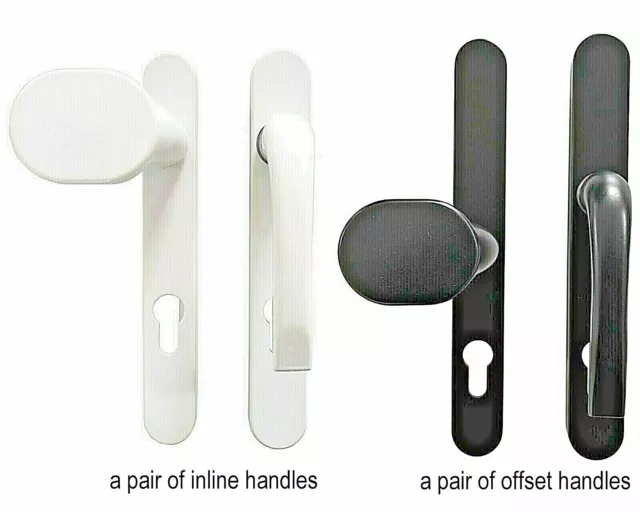 Lever Pad Door Handles upvc Set Inline Offset Split Spindle Front double glazing