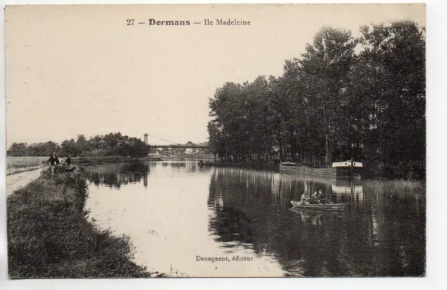 DORMANS - Marne - CPA 51 - le pont suspendu 7 - ile Madeleine pecheurs à la lign