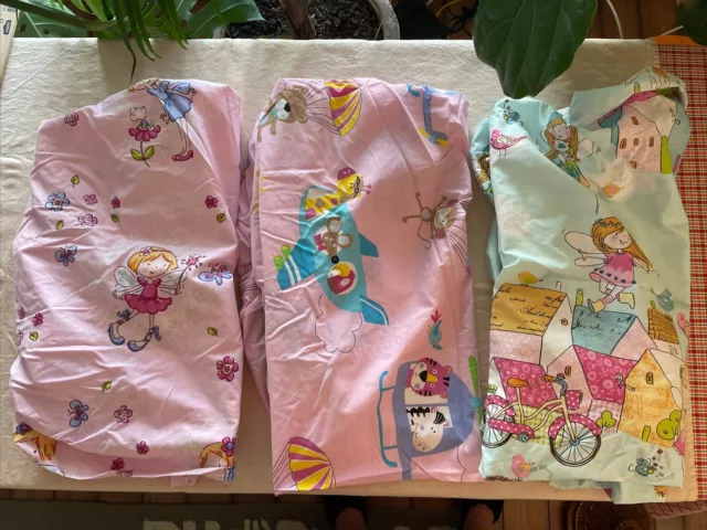 3 Adorable Girls Crib Sheets Crisp Cotton