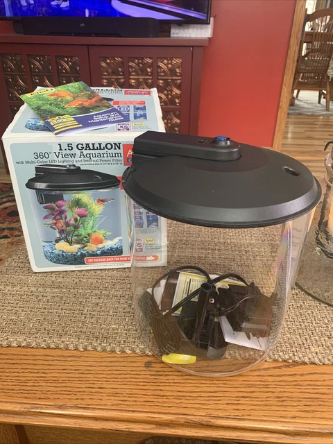 🐠 Aquarium Kit LED Lighting Internal Filter 🐠 1.5-Gallon Home Office Desk Tank
