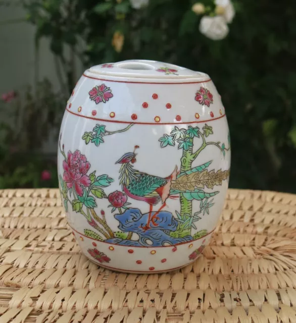 Vintage Chinese Barrel Ginger Jar Jiangxi Jingdezhen Large