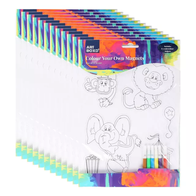 12x Art Boxd Colour Your Own Magnet Kids/Children Activity Kit w/ Pencils Assort