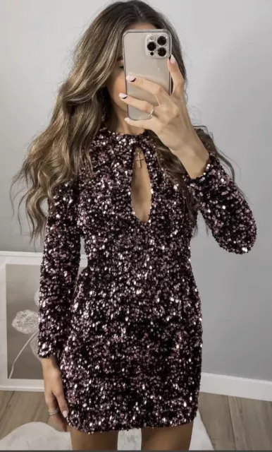 Vestito paillettes rosa zara cheap