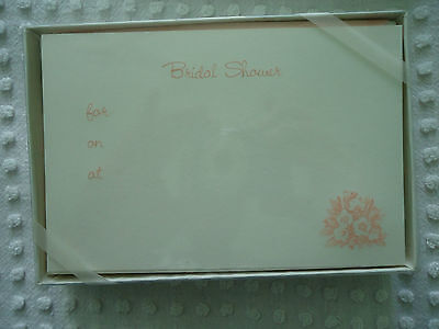 NEW Box of 10 Crane Pink Bridal Shower Cards & Envelopes