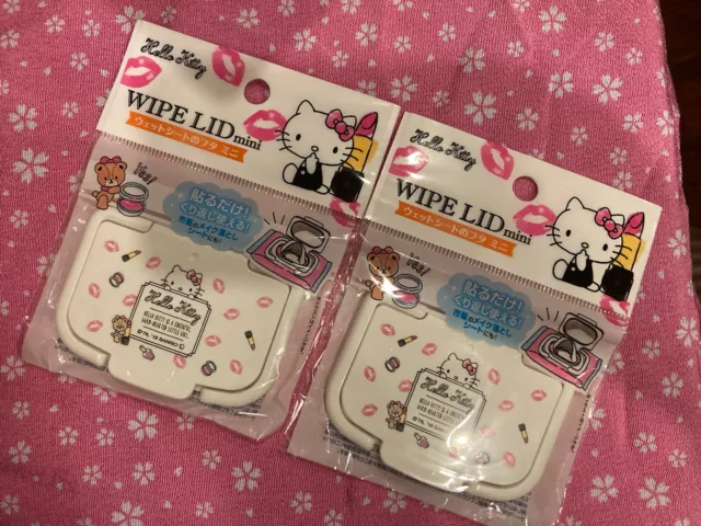 Sanrio HELLO KITTY mini WIPE LID Set of 2 Japan cute kawaii sanitizer holder