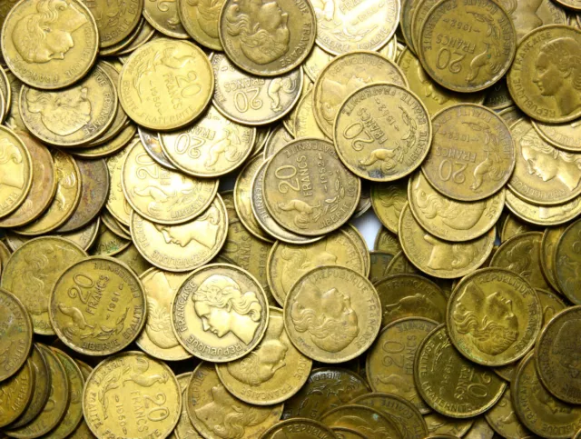 Frankreich - 50 Stück Münzen - 20 Francs 1950-1953 Guiraud - Konvolut LOT