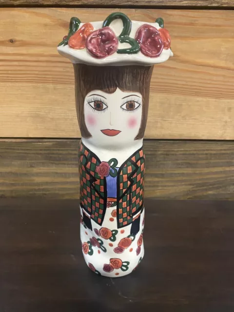 Susan Paley by Ganz Hand Painted Ceramic Bella Casa "Claire" Vase 10" Tall