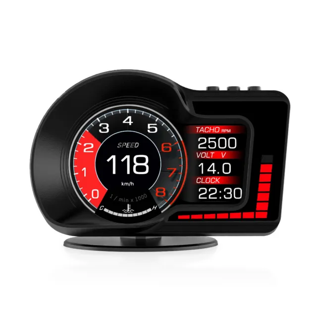 Digital GPS OBD2 Speedometer Car Head Up Display HUD Oil Water Temp Speed Alarm