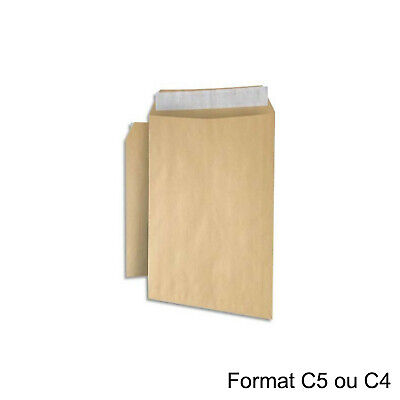 20X Enveloppe Kraft Courrier Auto-Adhésives Brun 229x324mm 22,9x32,4cm C4 A4 