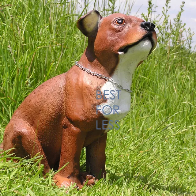 Pit Bull Terrier Hunde Figur Statue Fan Artikel lebensecht Dekoration Rasse Hund