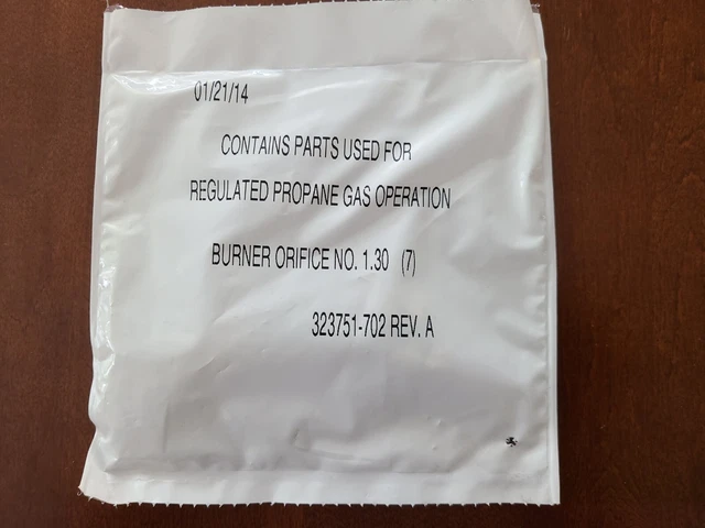 Pack of (7) 323751-702 Rev. A Burner Orifice No. 1.30 for Propane Gas Operation