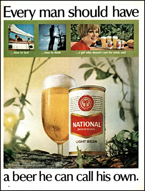1968 National Bohemian Beer Baltimore National Brewing retro photo print ad L45