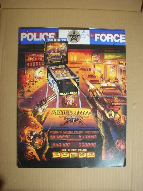 Flyer / Affiche De Flipper Williams Police Force - Vintage - Occasion