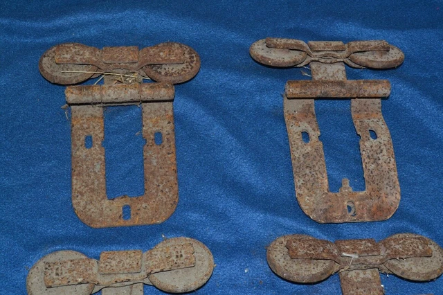 Lot Of 6 Vintage Double Wheel Barn Door Rollers Hardware Used Rusty 11