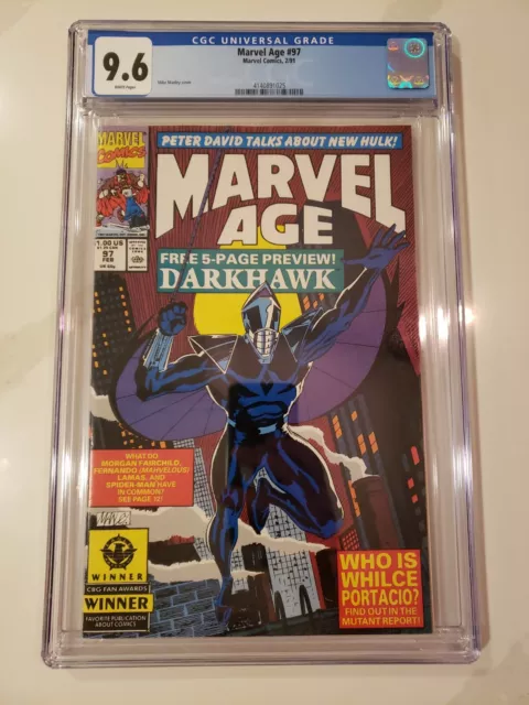 Marvel Age 97 CGC 9.6 Marvel Comics 1991 1st Darkhawk