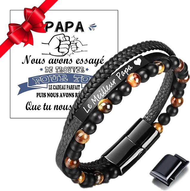Porte-Clés Cadeau Papa Kabulae - Gravure 'Meilleur Papa Du Monde' | Idée Fête Des Pères Et Noël