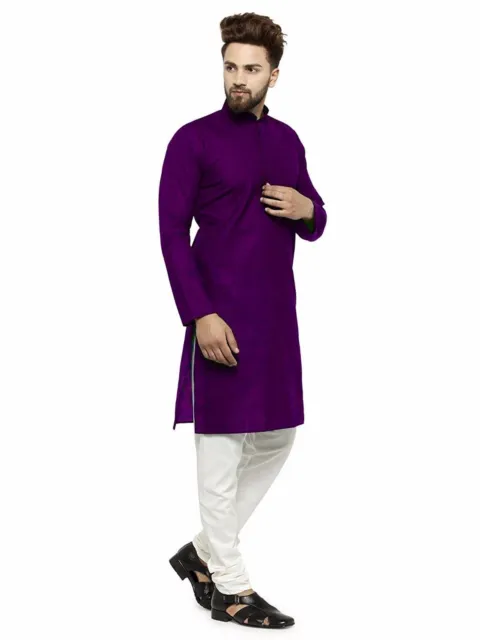 Traditional Wear Men Indian Ethnic Dress Mens Kurta Casual Plain Shirt