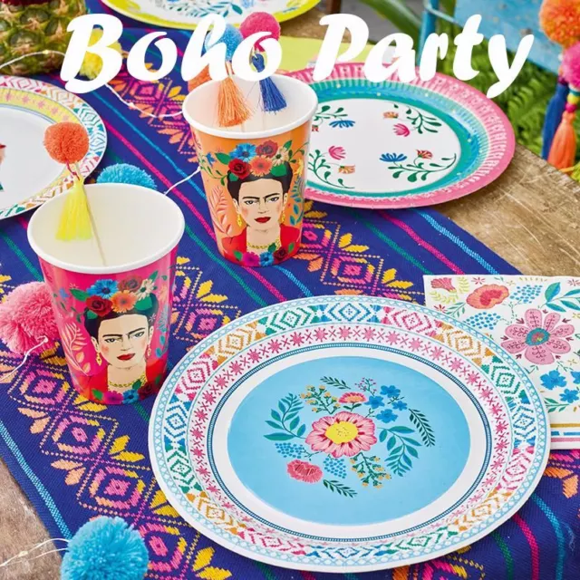 BOHO Floral Llama Party Plates Napkins Bunting Cups Decorations