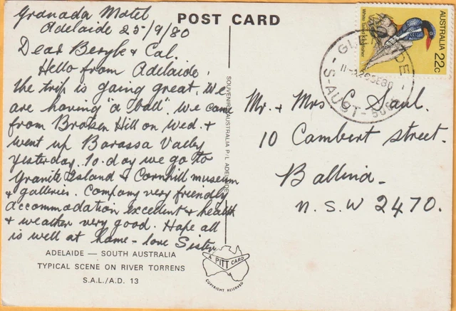 Autumn Leaves Over The River Torrens Adelaide S.a Pitt Postcard 2
