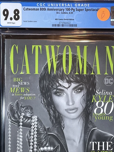 CATWOMAN 80th ANNIVERSARY 1 CGC 9.8 NATALI SANDERS SPRING B&W VARIANT-C 3