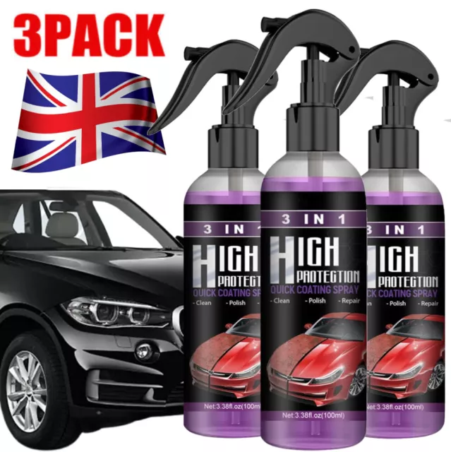 3 ×100ML 3in1 High Protection Quick Car Coat Ceramic Coating Spray Hydrophobic