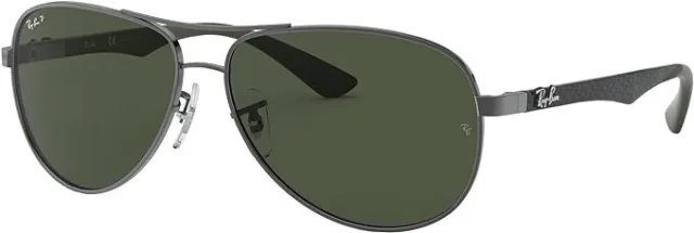Ray-Ban RB8313 Carbon Fibre Gunmetal Aviator Men's 61 mm Polarized Sunglasses