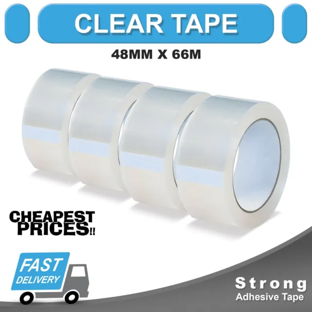 Clear Strong Parcel Packing Tape Sellotape Packaging 48Mm X 66M Carton Sealing
