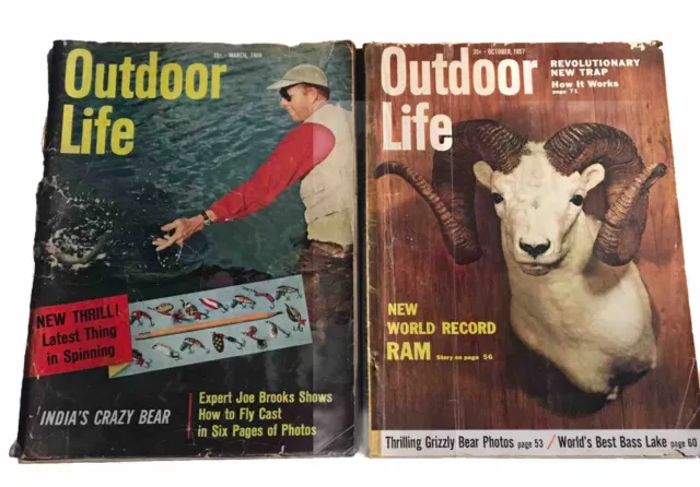 OUTDOOR LIFE MARCH 1959 and October 1957 Vintage Hunting Fishing Magazine  Adds $38.25 - PicClick AU