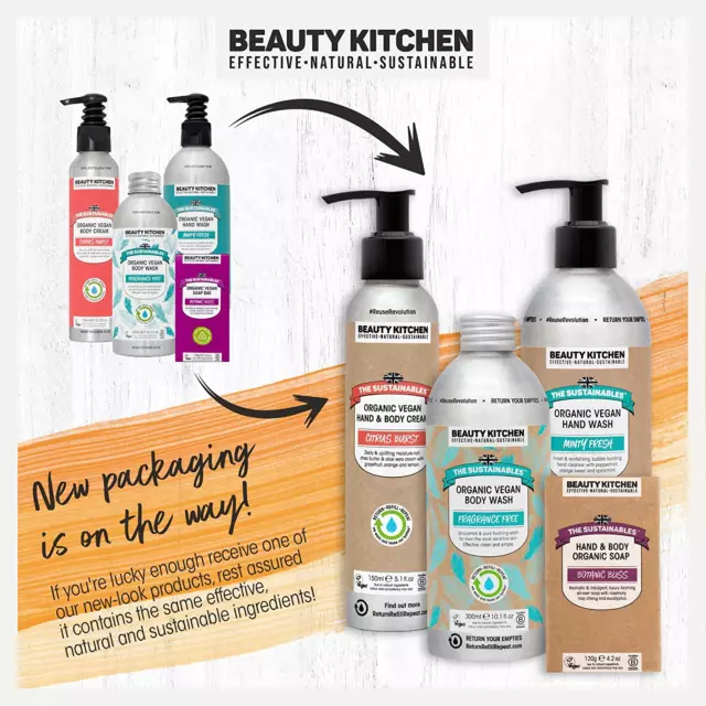 Beauty Kitchen the Sustainables Vegan Soap Box Gift Bundle - 4X Hand & Body Orga 2