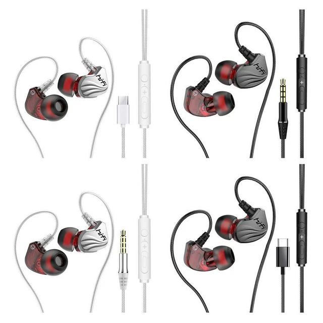 3,5 mm / Typ C Kopfhörer Ohrhörer Headset mit Mikrofon für Laptop PC MP3