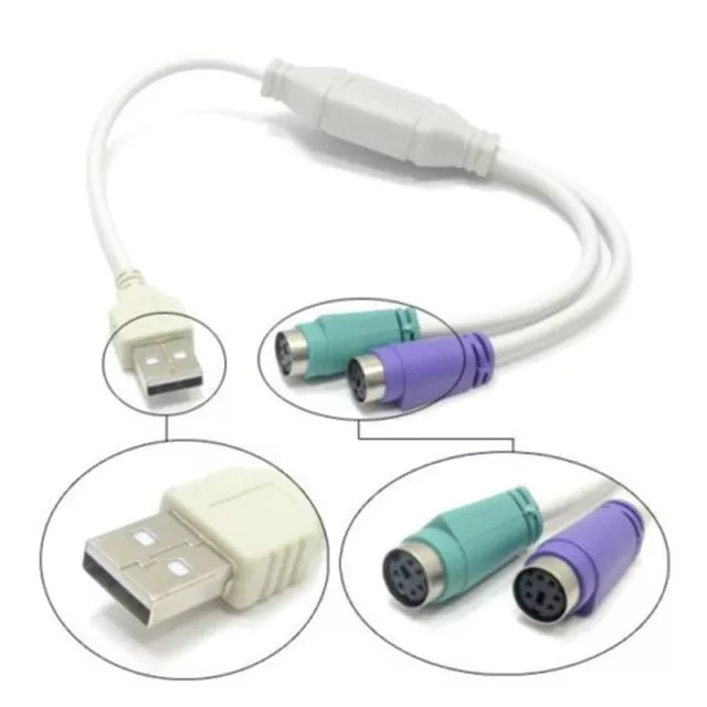 USB Male to PS2 Female Cable Adapter Converter Use For Keyboard Mouse.aFY