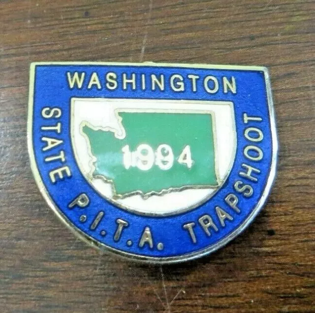 Washington State P.i.t.a. Trap Shoot Enamel Award Souvenir Lapel Pin