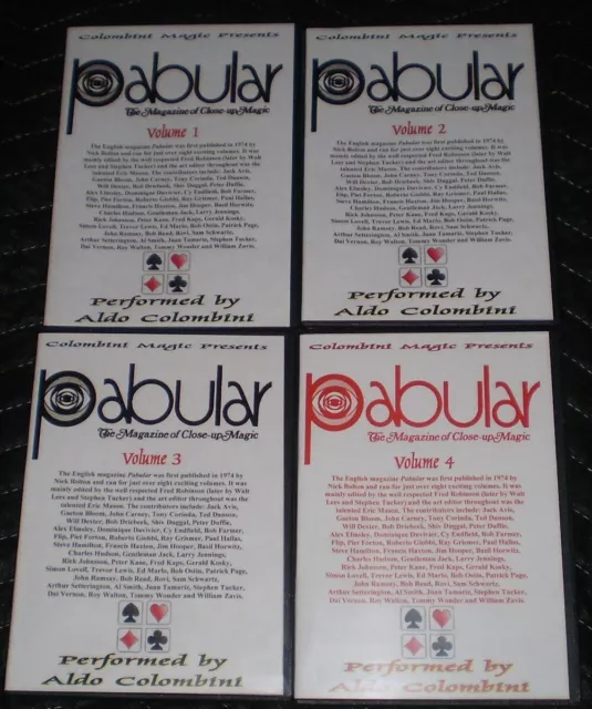 Pabular Volumes 1-4 by Aldo Colombini - 4 Rare Magic DVDs - Long OOP