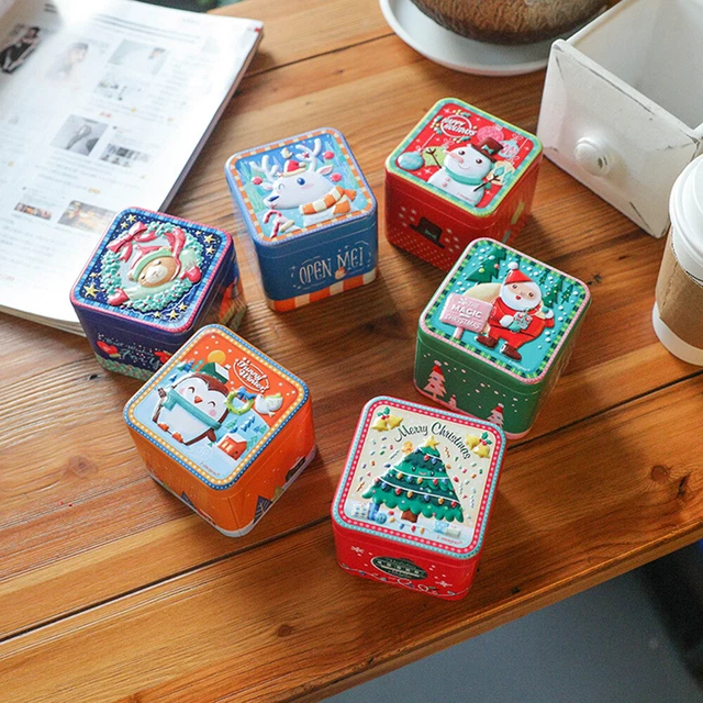 1 Pc Weihnachten Geschenk Zinn Weihnachten Favor Boxen