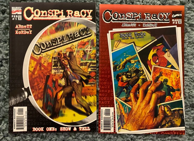 Conspiracy Book #1 & #2 Complete Abnett Marvel Comics 1998 Sent In Cboard Mailer