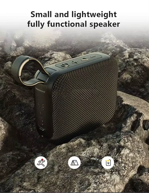 MINI PORTABLE BLUETOOTH Speaker Wireless Fabric Camo Outdoor Subwoofer ...