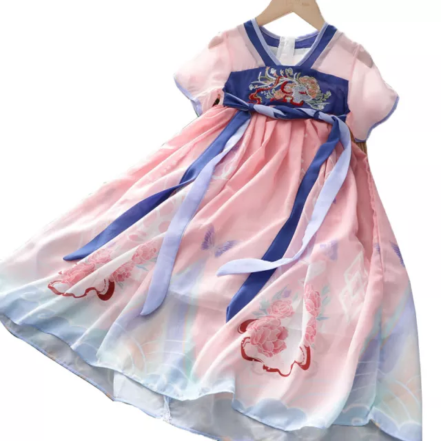 Ragazza Rétro Tradizionale Abito Ricamato Antico Costume Floreale Abito Hanfu