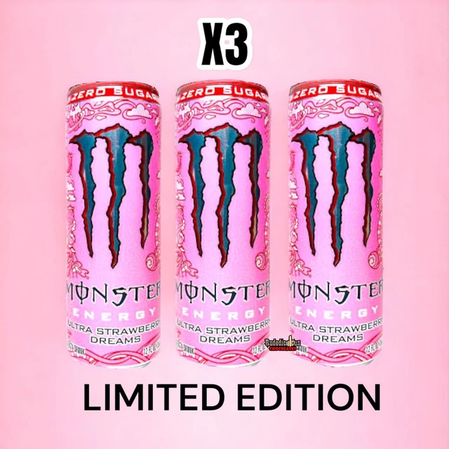 NEW MONSTER ENERGY Ultra Strawberry Dreams Energy Drink Usa Import X3 Cans £24.99 PicClick UK NEW MONSTER ENERGY Ultra Strawberry Dreams Energy Drink Usa Import X3 Cans £24.99 PicClick UK