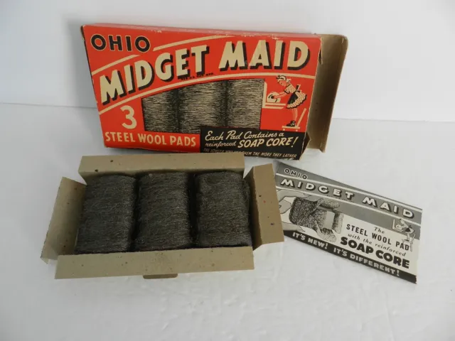 Vintage Steel Wool Pads Ohio Midget Maid