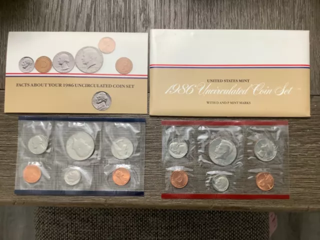 1986 U.S. Mint UNCIRCULATED D & P  10 Coin Mint Set  10 Coins  SEALED & UNOPENED