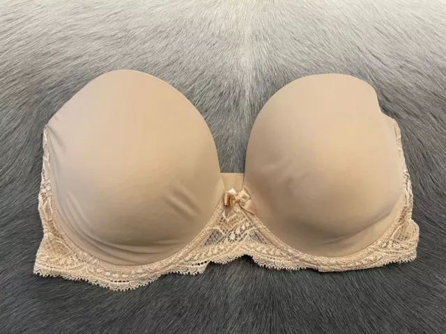 Simone Perele 12E302 Eden Strapless Underwire Bra Beige 34 F Bride